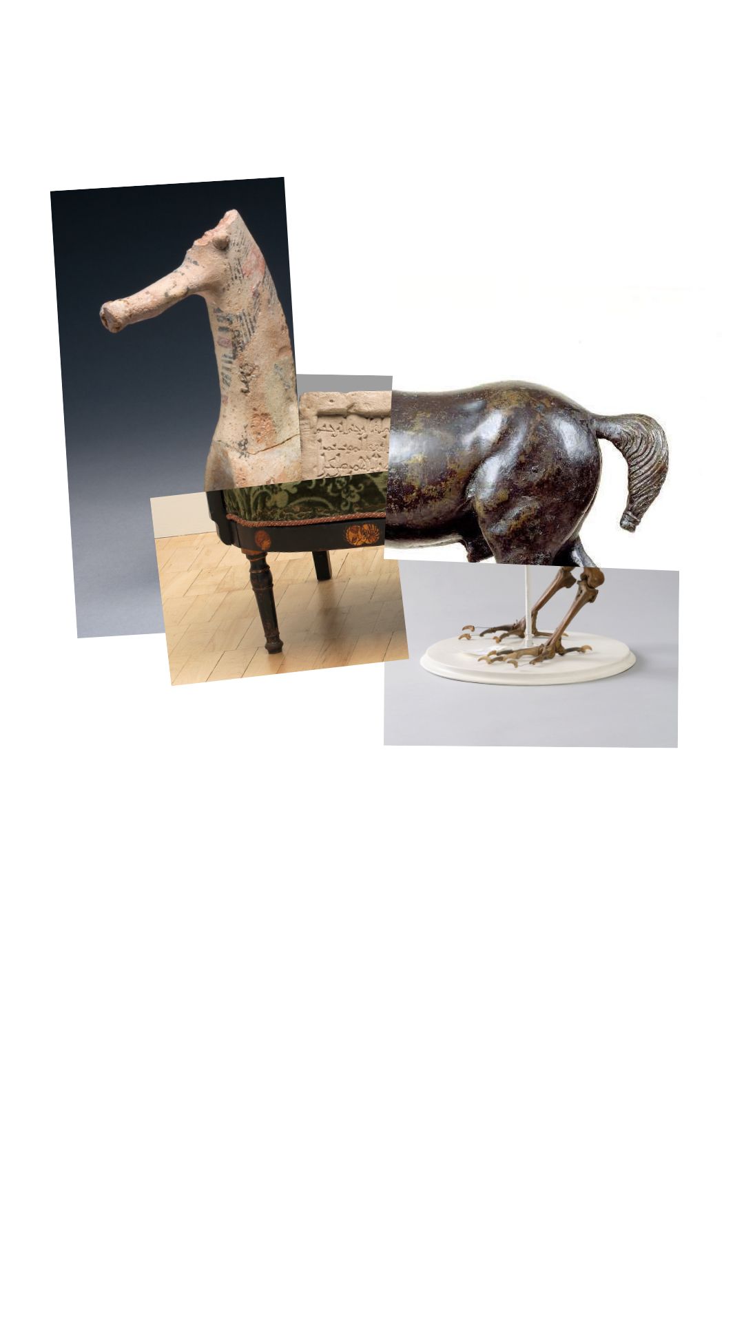 Different objects merging to create a horse like creature