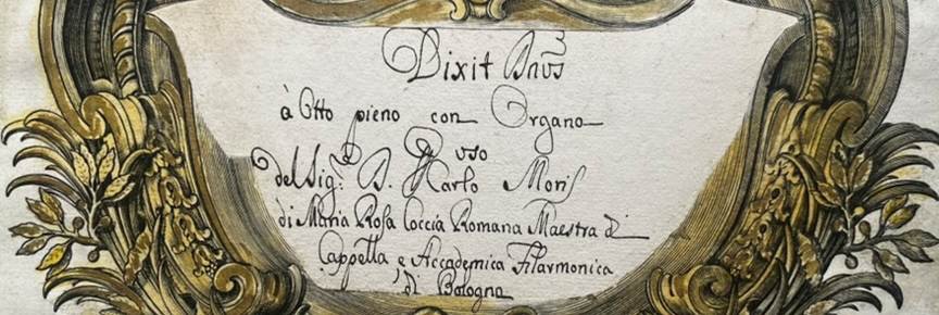 An illustrated gold and silver frame with handwritten writing inside in Italian.