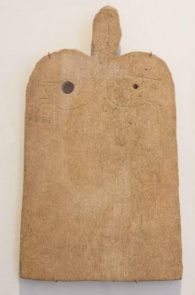 A Viking whale bone plaque