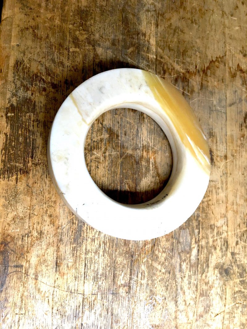 white clam shell ring