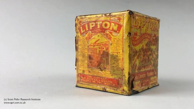 yellow lipton's tea tin