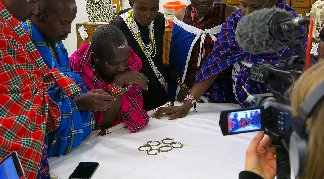 Maasai visitors in the Museum of Archaeology and Anthropology