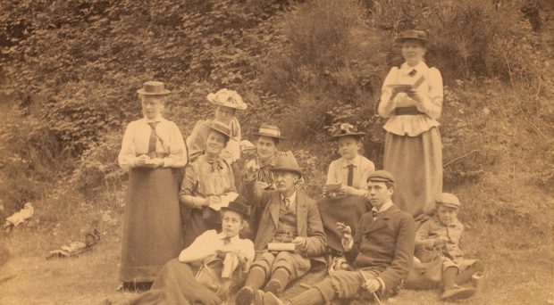 Students gather around Professor McKenny Hughes in Malverns, 1892. Some of these women became the first female fellows of the Geological Society, in 1919. (ref. SGWC 02/02/10)