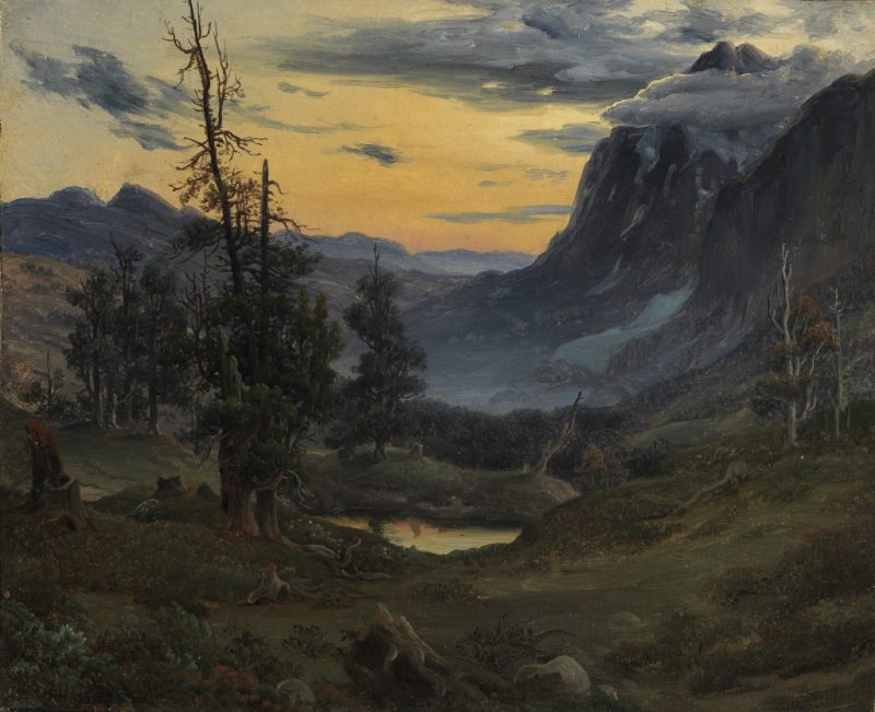 Image of the painting Sunrise in the Wengernalp, 1835, T, Fearnley, (1802-1842)