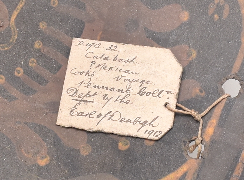Original handwritten label on bowl 