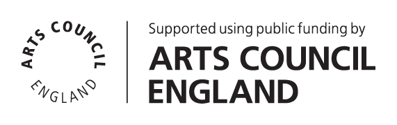 Arts council logo. Text: supported using public funding by Arts Council England