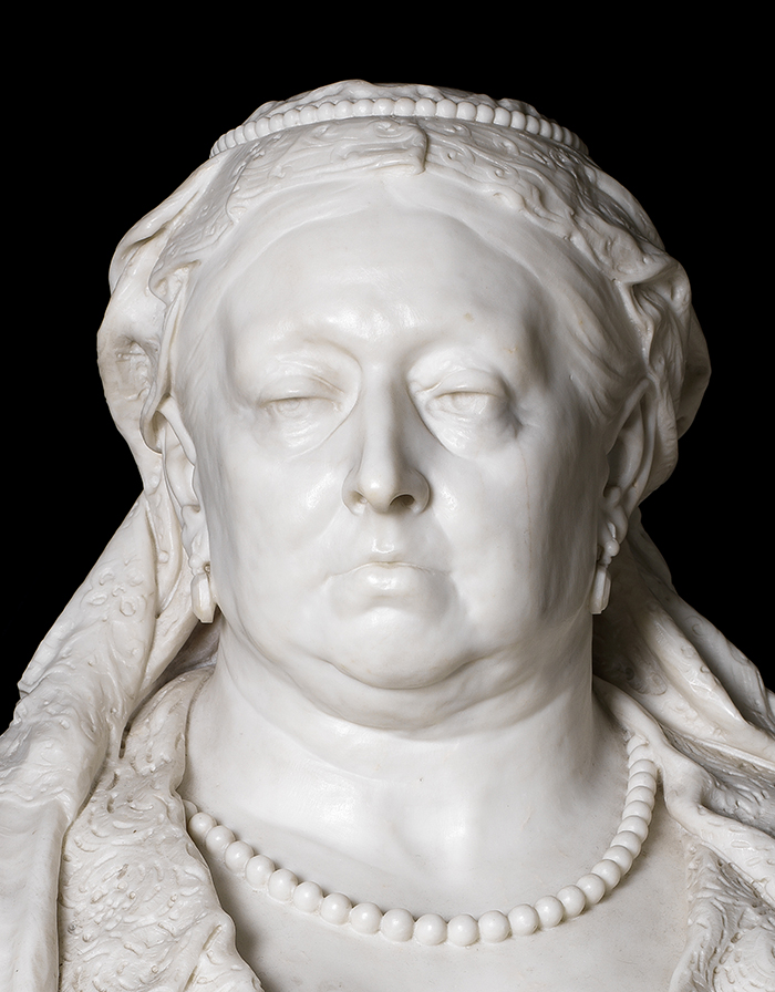 detail of Queen Victoria's face 
