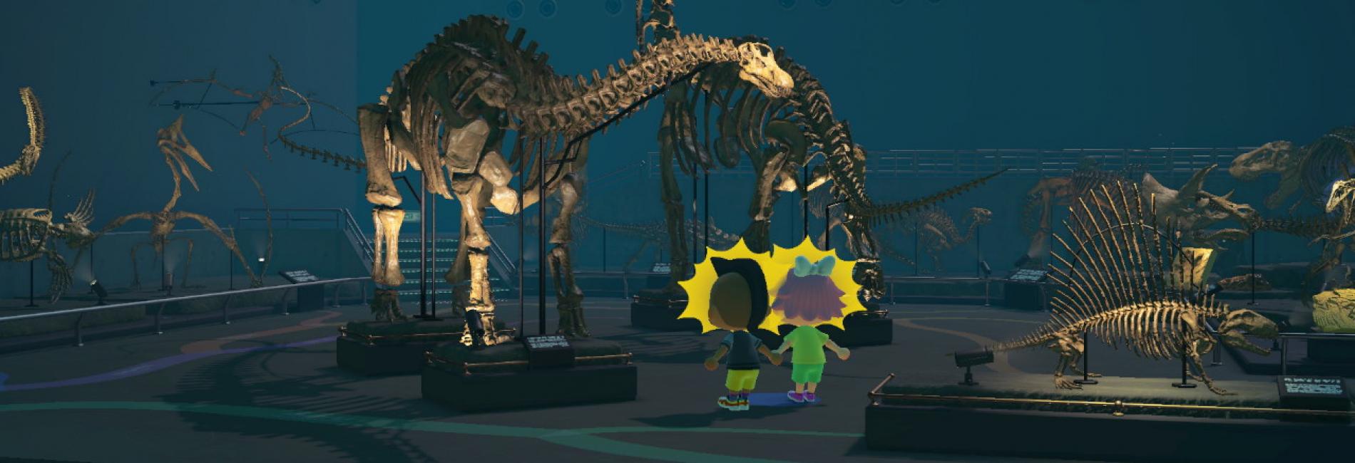Exploring the dinosaurs in Animal Crossing game