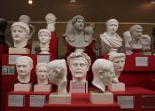 A collection of cast busts from the museum