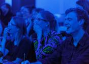 People enjoy a late event at the Polar Museum