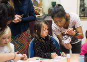 Child taking part in an activity at the Whipple Museum