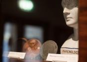 Objects behind a glass case at the Whipple Museum