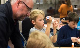 children doing crafts in the Whipple Mueum