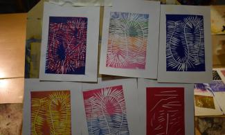 Prints created by a young person for their Arts Award