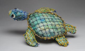 Turtle made from fishing nets