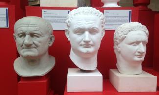 Casts of three Roman busts