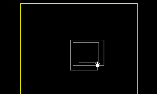 Black background with yellow squares, similar to Tron