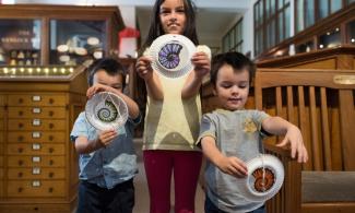 Children holding sun catchers