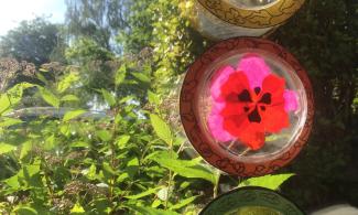 homemade stained glass roundel