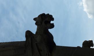 Silhouette of a gargoyle 