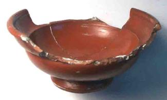 Broken Roman pottery bowl