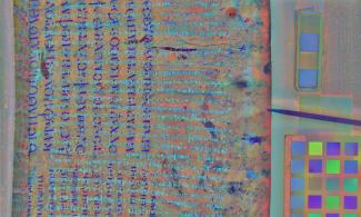 Image of a hidden text using spectral imaging