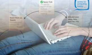 Person sitting with laptop on lap