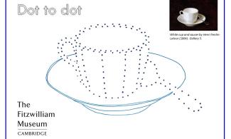 Dot to dot and colour activity of Henri Fantin-Latour's White Cup and Saucer