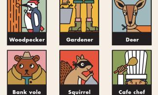 Illustration showing colourful animals