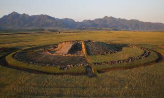 Excavated Saka burial mound