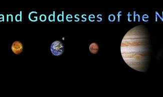 solar system, title: gods and goddesses of the night sky