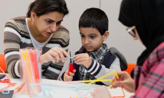 children taking part in workshop