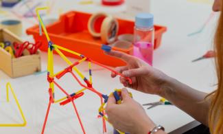 people making things from straws