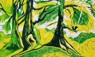 an image created by linocut reduction