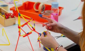 Two hands doing crafts