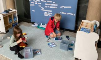children playing at the polar museum