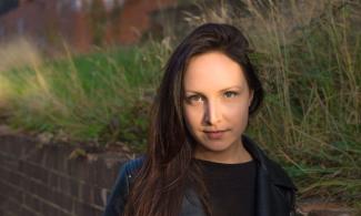 A woman looking into the camera