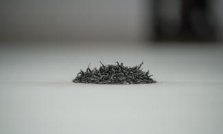 A pile of rubber shavings