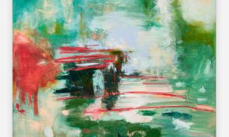 A green abstract painting