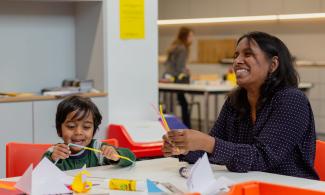 Visitors enjoying art activities. Photo by Josh Murfitt