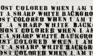 Detail of Glenn Ligon's artwork: Untitled (I Feel Most Colored When I Am Thrown Against a Sharp White Background), 1990.