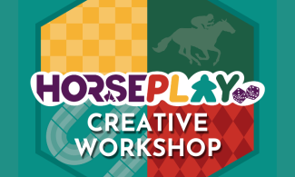 A close-up of the ‘HORSEPLAY’ logo. The word “HORSE” is in purple with a small horse figure incorporated into the “S,” and “PLAY” appears in red, yellow, blue, and green lettering.