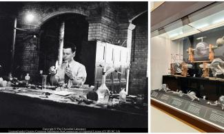 A new display at the Whipple Museum, with several glass X-ray tubes 