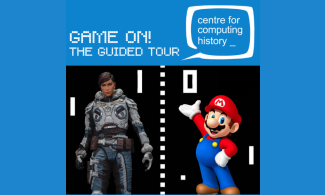 Gaming characters like Mario showing that this is a tour that guides you through the history of gaming.