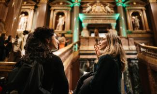 People in the main entrance of the Fitzwilliam Museum