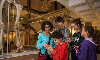 Photo of a family in Lower Gallery of the Museum