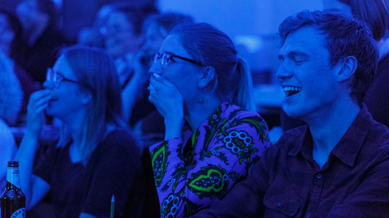 People enjoy a late event at the Polar Museum