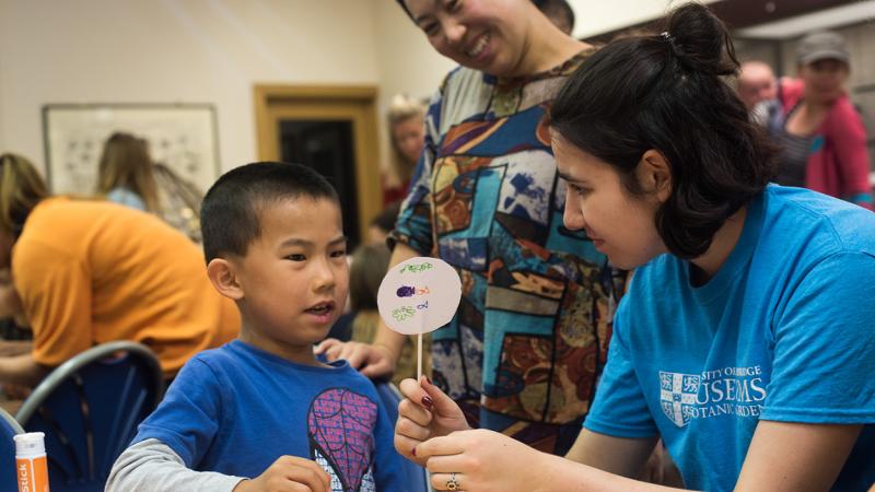 Child taking part in an activity at the Whipple Museum