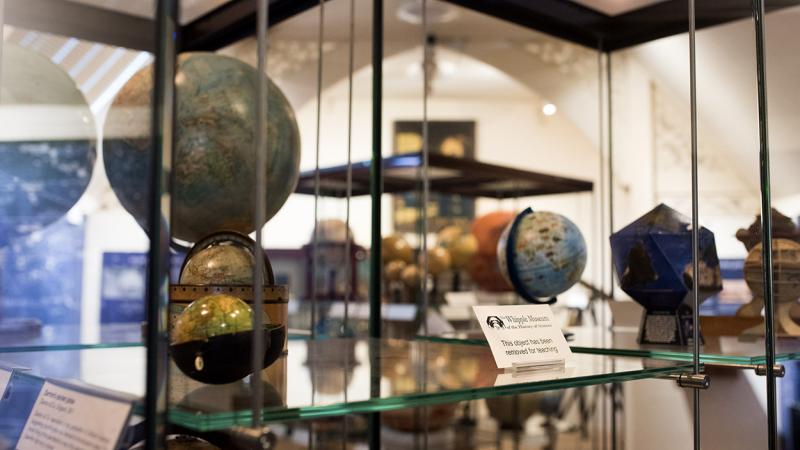 The globe gallery at the Whipple Museum
