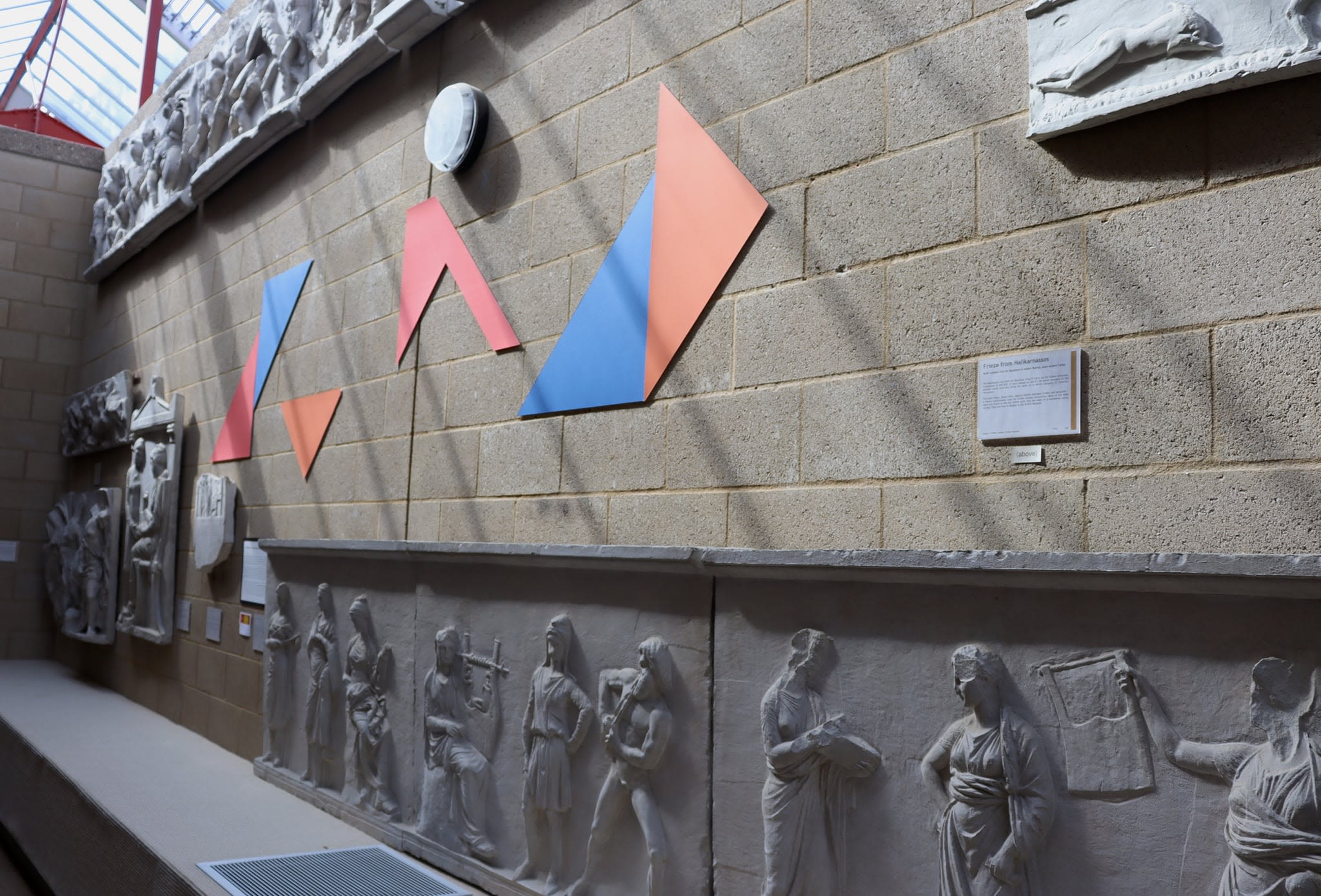 Large shapes mounted on the wall